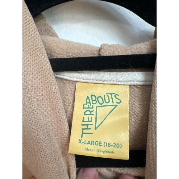 Thereabouts Vintage Look 90s Boys Graphic Hoodie Tan White "Chillin" Boys Sz XL - Picture 4 of 6